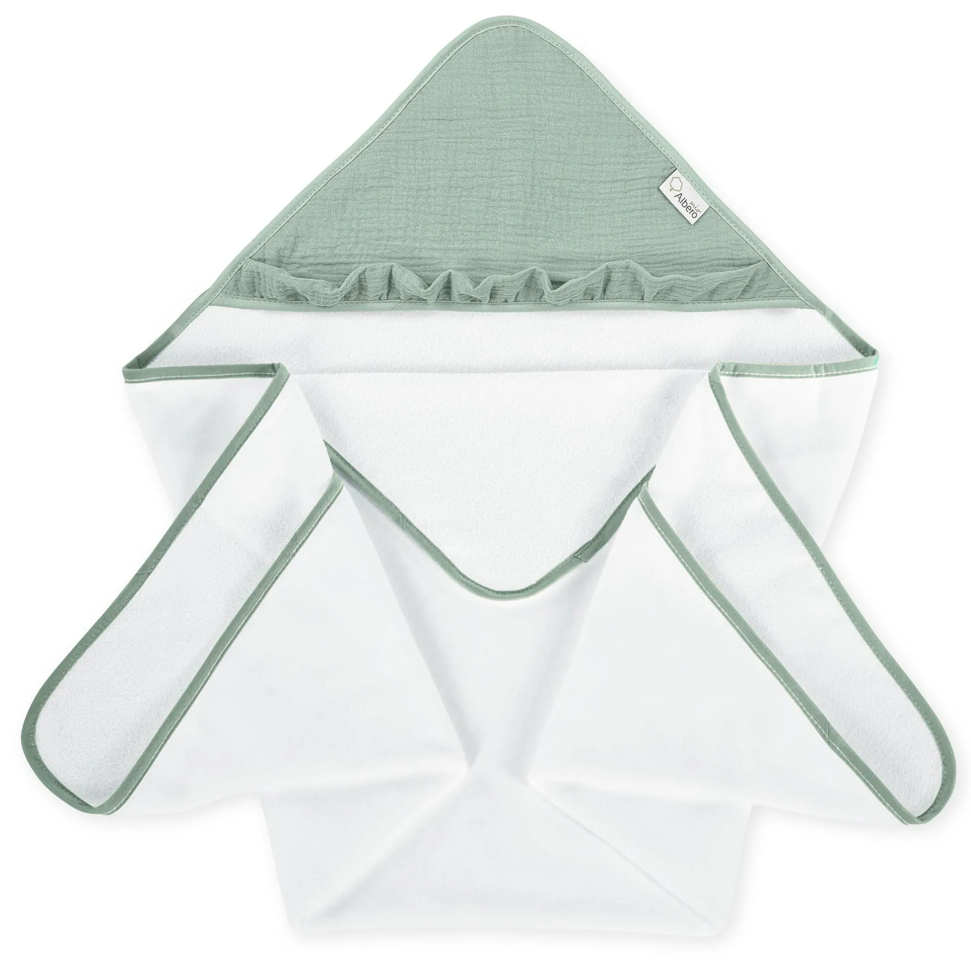 Maxicapa De Baño Para Bebés Cotton Color Salvia