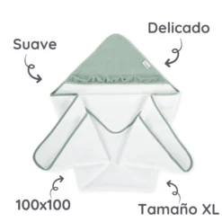 Maxicapa De Baño Para Bebés Cotton Color Salvia