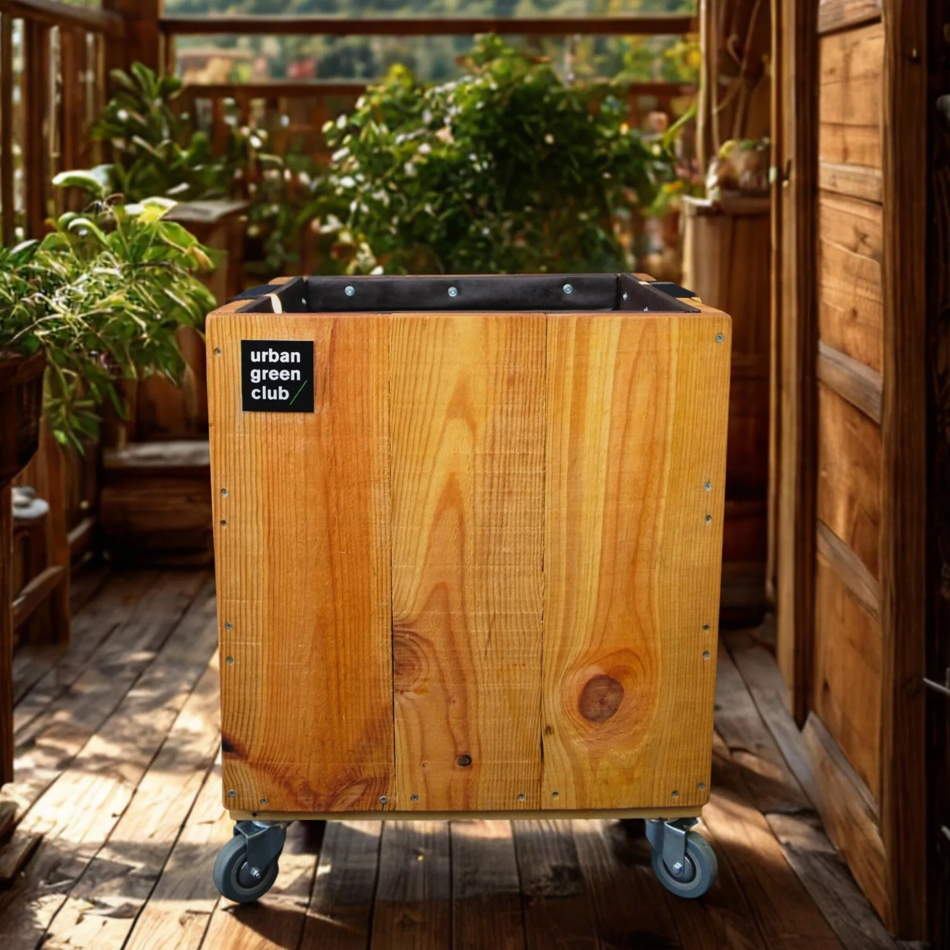 Módulo De Cultivo De Madera De Pino Urban Green Club - 50x50x60 Cm 100 L