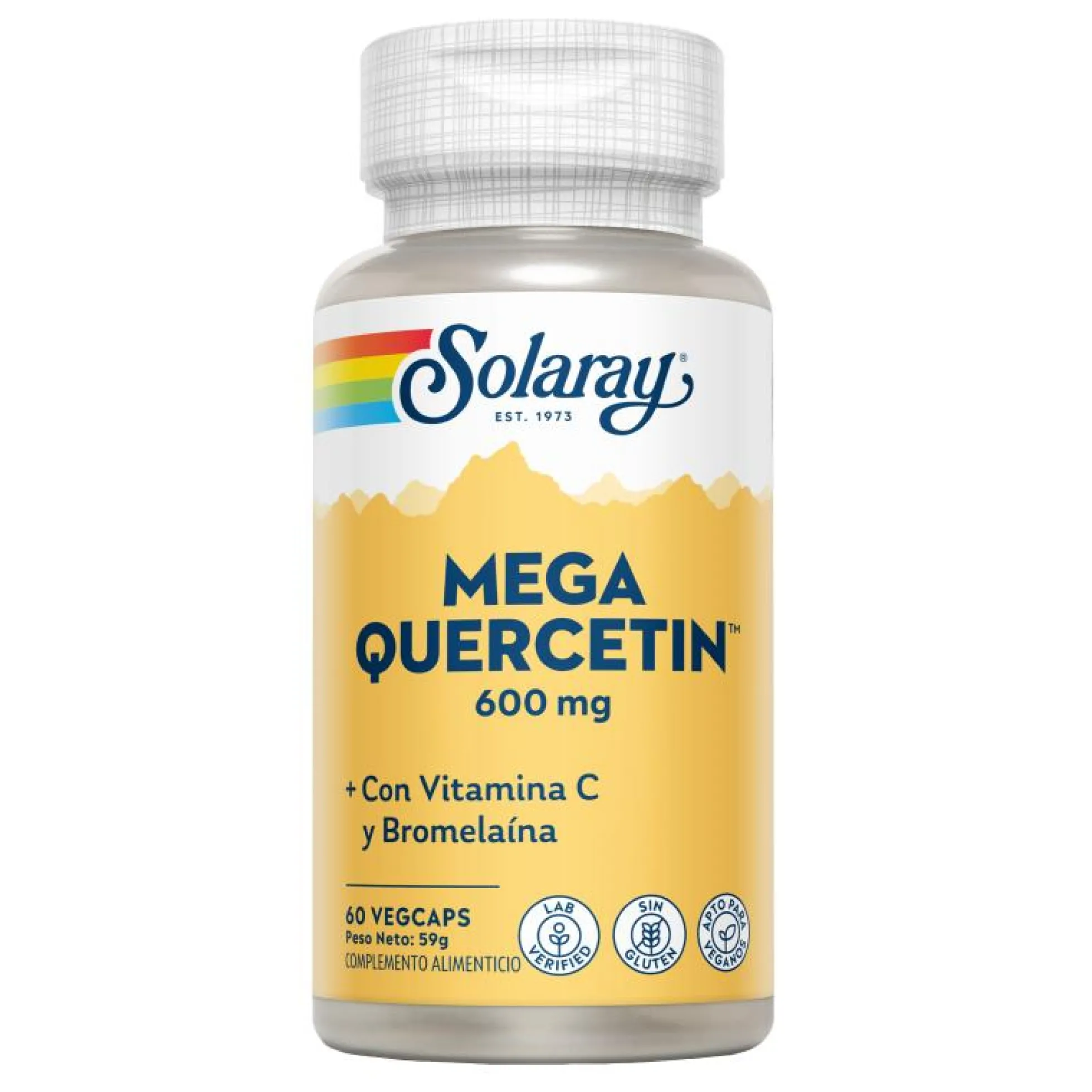 Mega Quercitina 600 mg Solaray, 60 cápsulas
