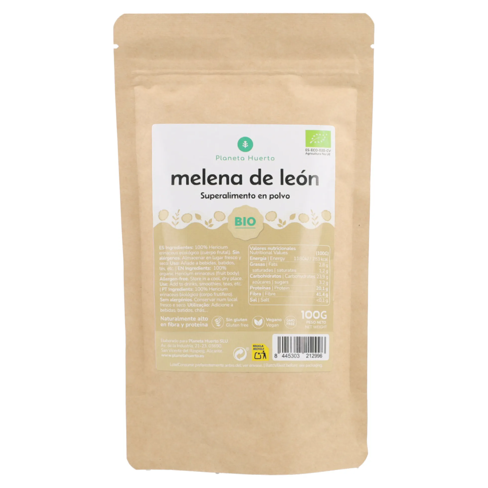 Melena de león en polvo 100% ECO Planeta Huerto 100 g