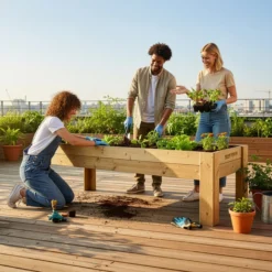 Mesa De Cultivo Elevada Madera Tratada Exterior Hortalia Gardenbrico XL40 160x80x40 Cm