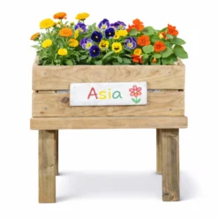Mesa De Cultivo Infantil De Madera Con Kit De Cultivo Flores Comestibles| Vidahuerto