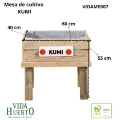 Mesa De Cultivo Kumi Profunda 20cm Vidahuerto Infantil 60x40x55 Cm.
