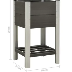 Mesa De Cultivo Para Jardín Con Estante Wpc Gris 50x50x90 Cm