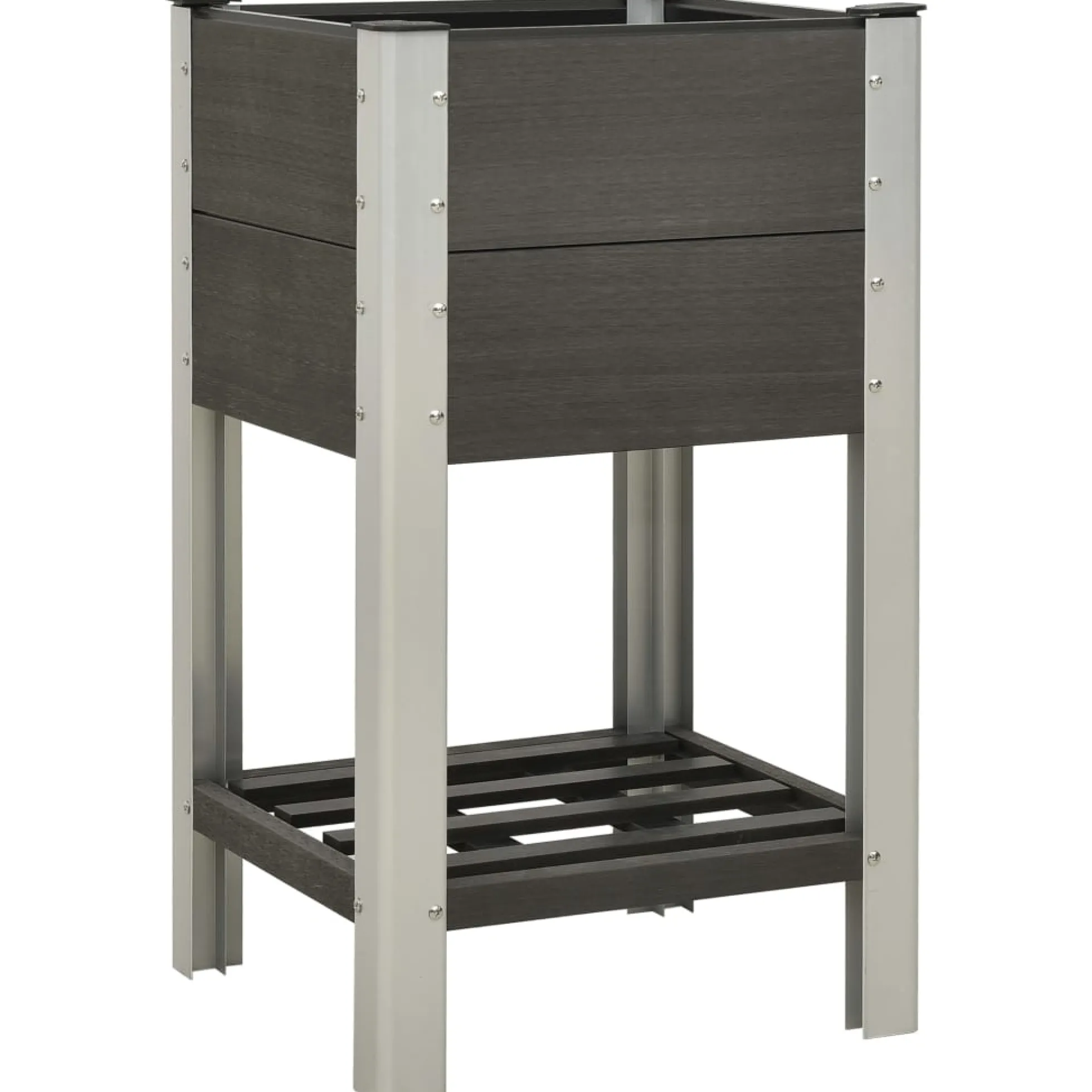 Mesa De Cultivo Para Jardín Con Estante Wpc Gris 50x50x90 Cm