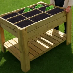 Mesa De Cultivo Tura Profunda 20cm Vidahuerto Con Bandeja Y Separadores 120x80x80 Cm.