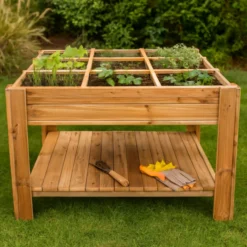 Mesa De Cultivo Tura Profunda 20cm Vidahuerto Con Bandeja Y Separadores 120x80x80 Cm.