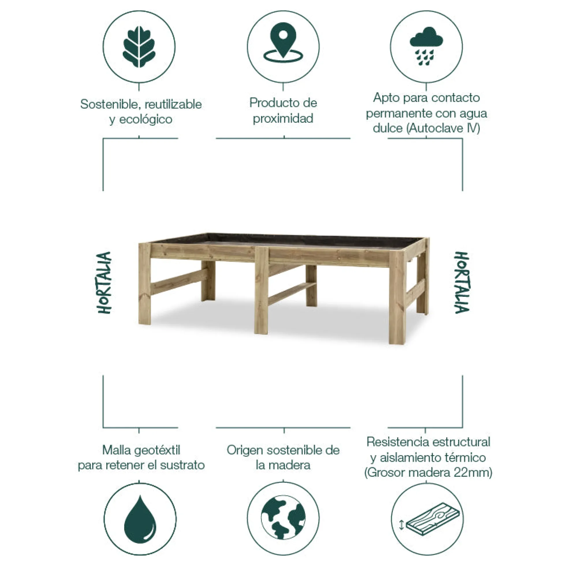 Mesa Expositora De Madera Blossom Hortalia