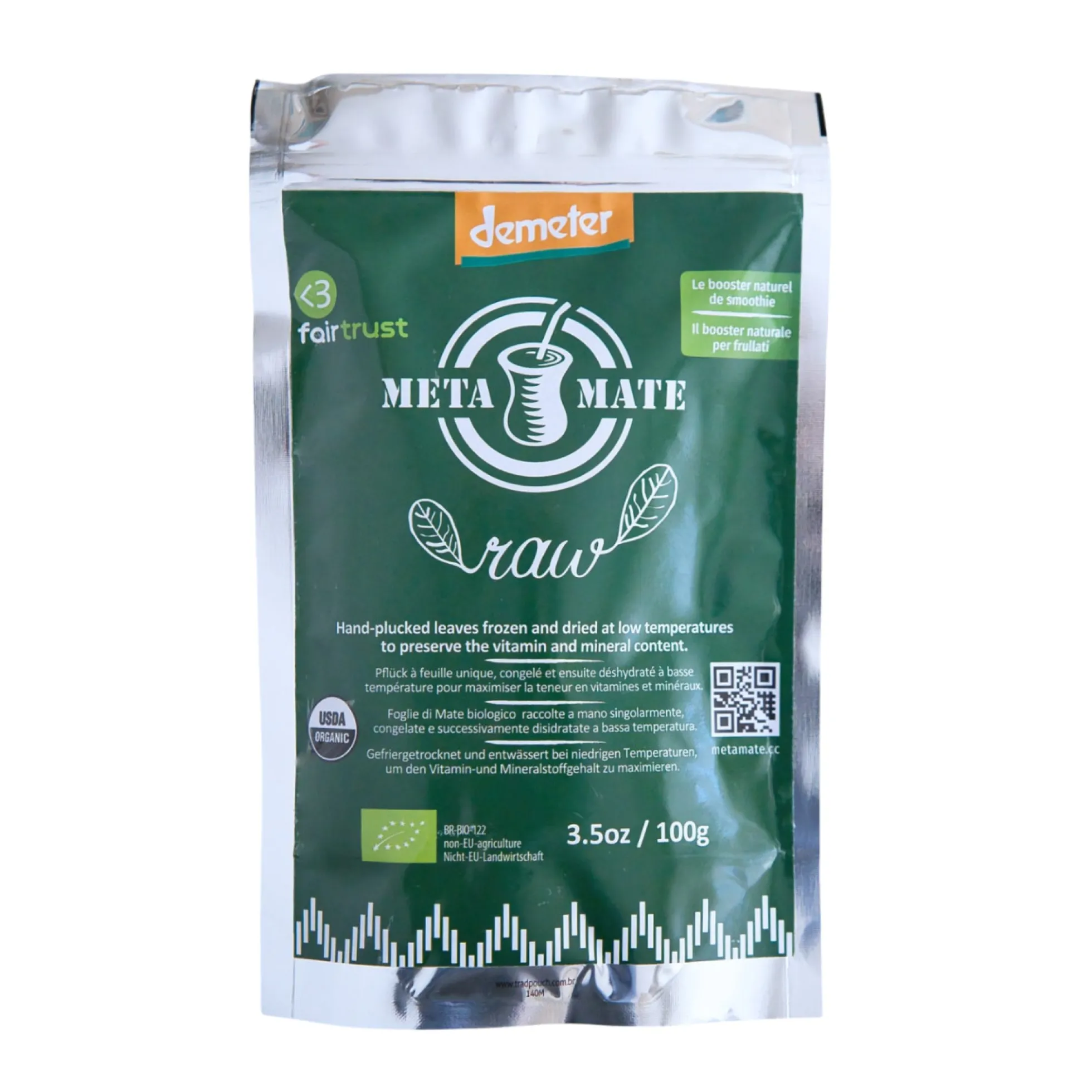 Meta Mate Raw 100g – Yerba Mate Orgánica Y Demeter