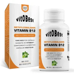 Metilcobalamina Vitamina B12 1000mg - 60 Cápsulas Vegetales - Vitamina B - Vitobest