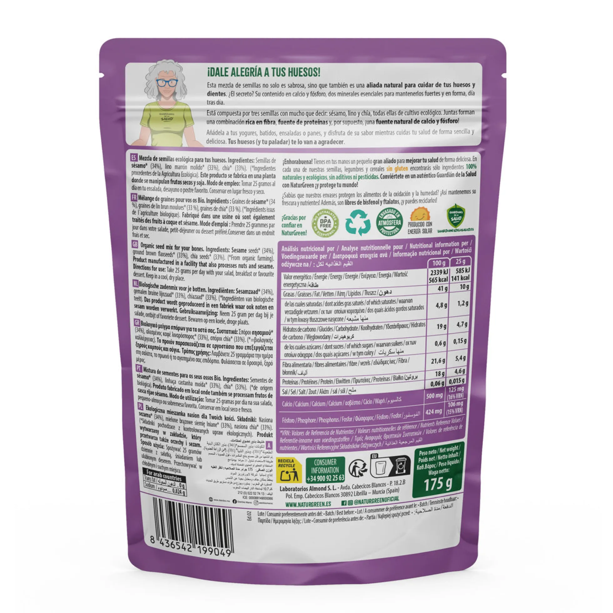 Mezcla de Semillas Mix óseo Bio Naturgreen 175 g