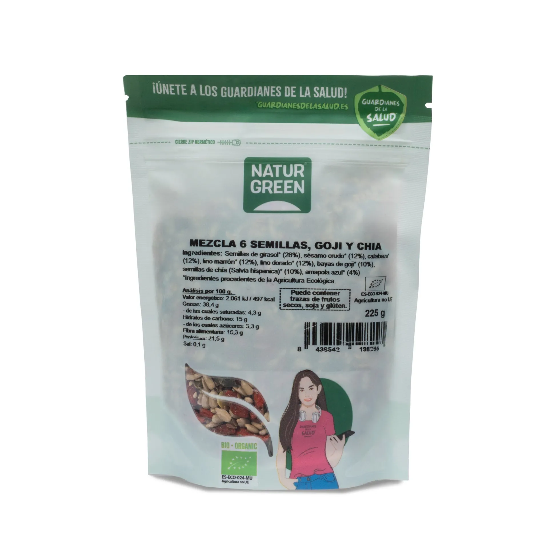 Mezcla 6 Semillas Ensalada Goji y Chía Bio NaturGreen 225 g