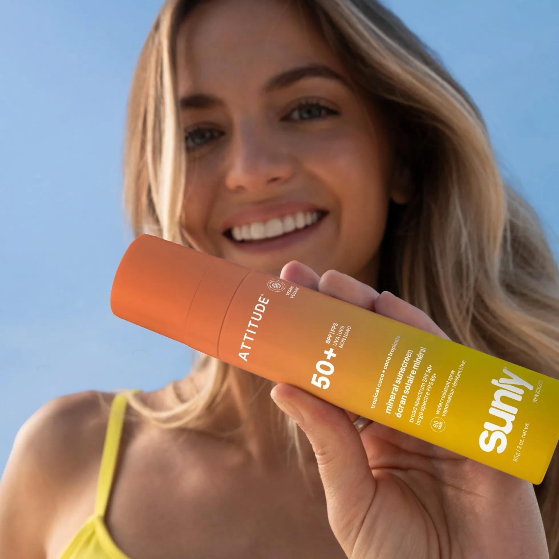 Mineral sunscreen Spray Face & Body SPF 50 Coco tropicale Attitude Sunly 75 ml