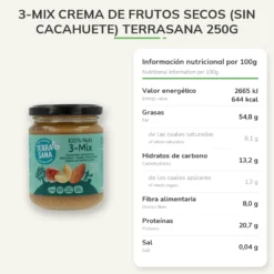 3-Mix Crema de Frutos Secos (sin cacahuete) Terrasana 250g