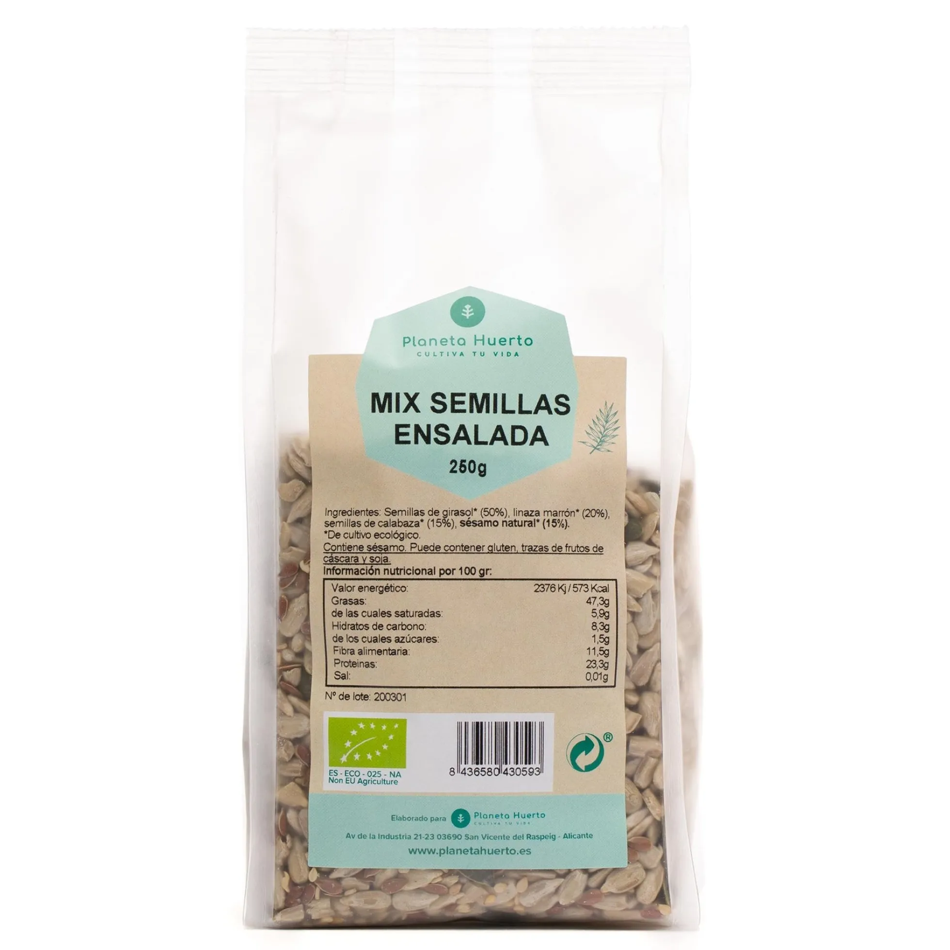 Mix de Semillas ensalada ECO Planeta Huerto 250 g
