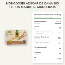 Monodosis Azúcar de caña Bio Tierra Madre 60 monodosis