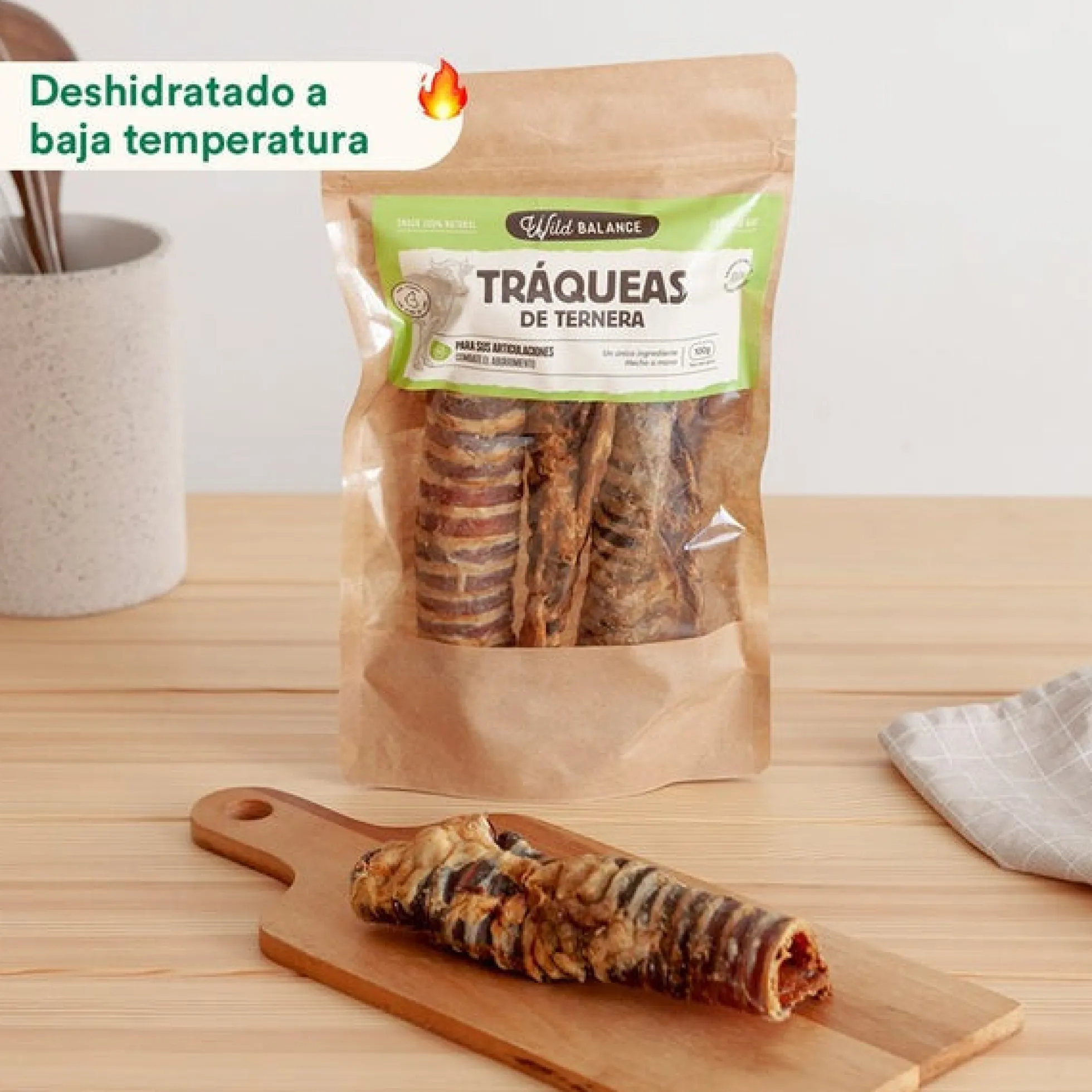 Mordedor natural Tráqueas de ternera Wild Balance 100 g