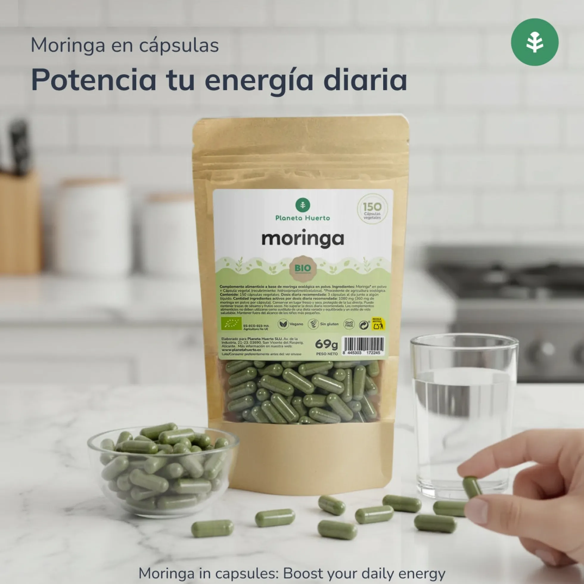 Moringa BIO Planeta Huerto 150 cápsulas