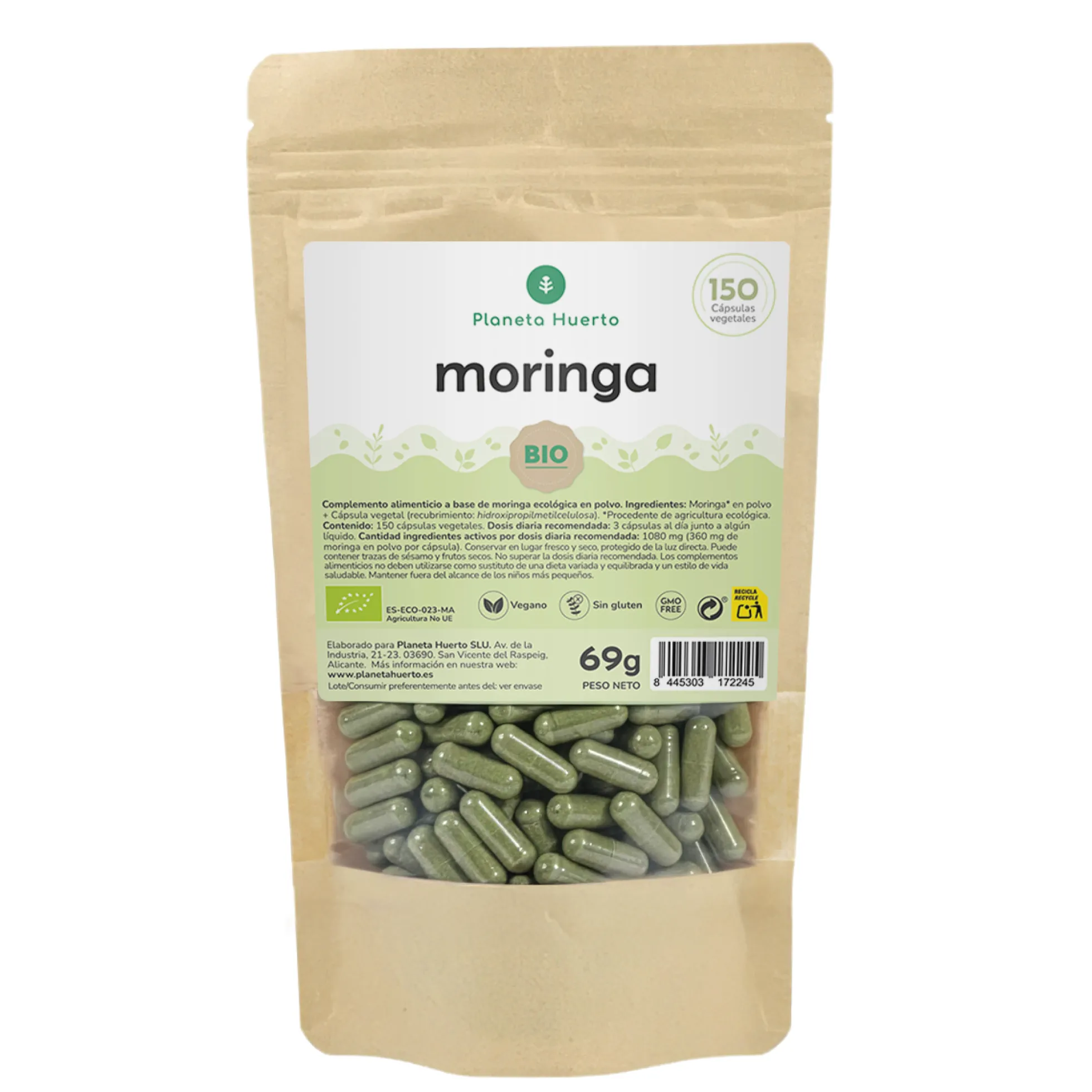 Moringa BIO Planeta Huerto 150 cápsulas
