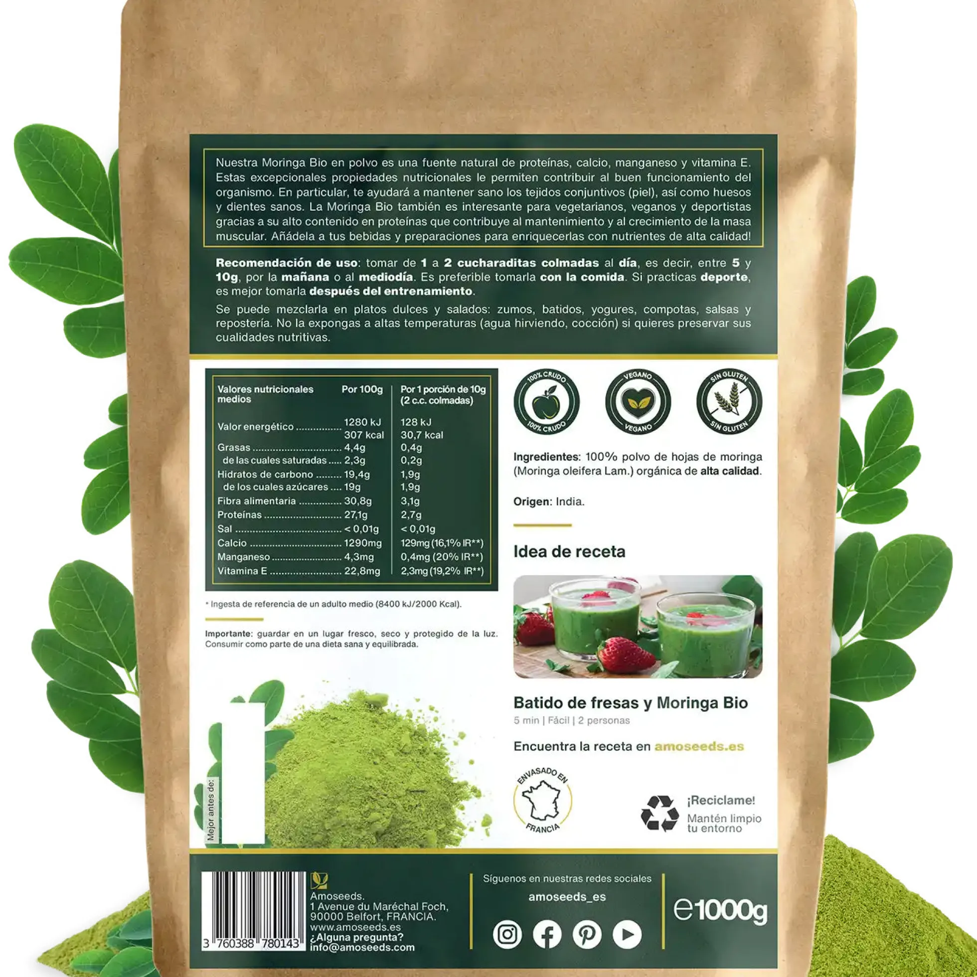 Moringa En Polvo Bio 1kg