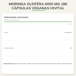 Moringa oleifera 6000 mg 180 cápsulas veganas Hivital