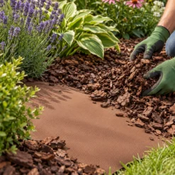 154m² Vellón Para Jardín Mantillo De Vellón Para Malezas 80g 1,4m De Ancho Marrón