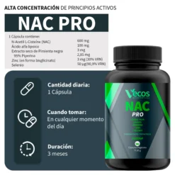 Nac Pro Vecos 90 Cápsulas | Antioxidante Y Detox Celular | Nac 600 Mg + Ácido Alfa Lipoico