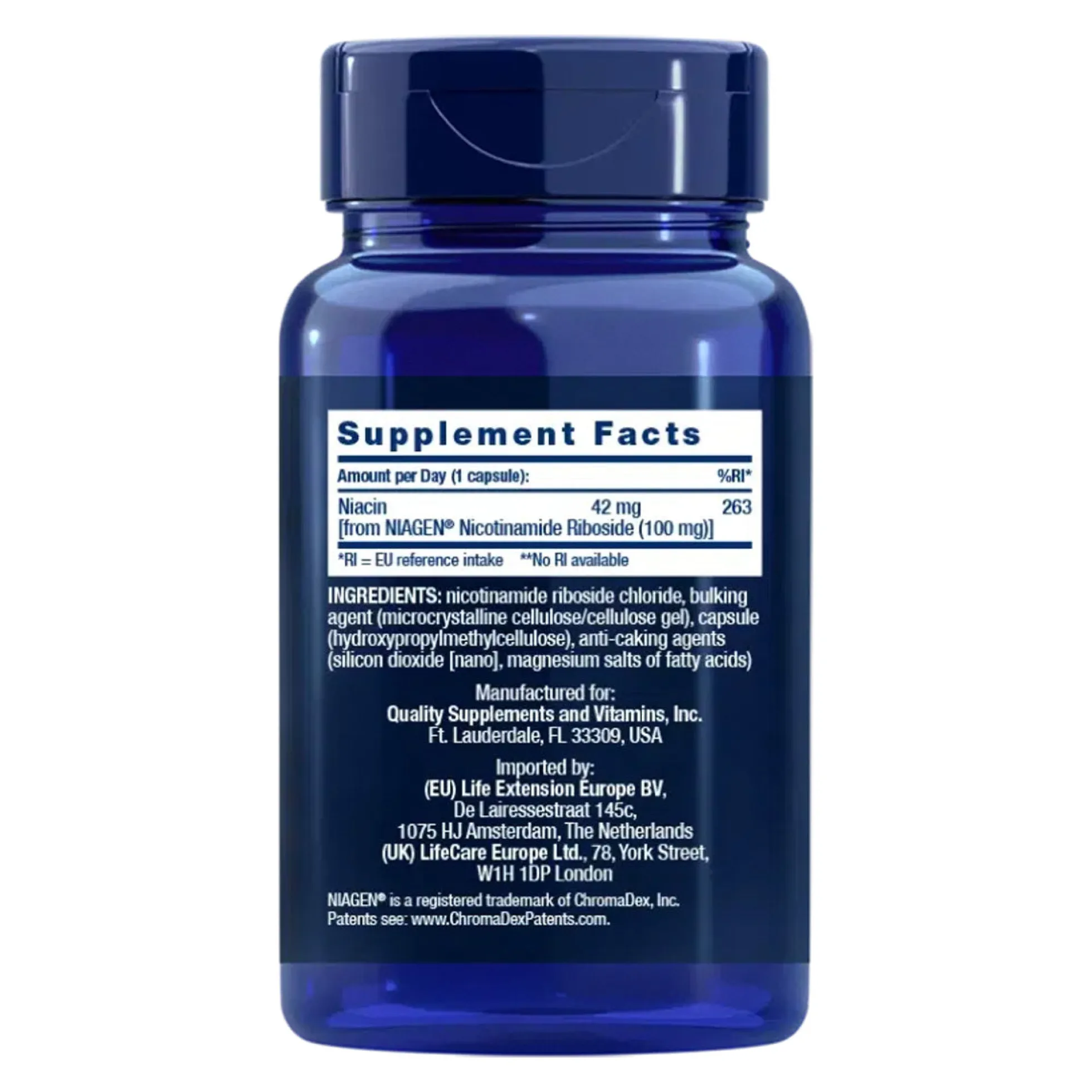 NAD+ Cell Formula 100 mg, Life Extension 30 cápsulas