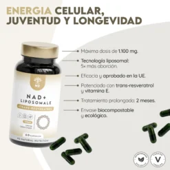 NAD+ Liposomal Antienvejecimiento 30 días Vitalidad N2 Natural Nutrition 60 cápsulas