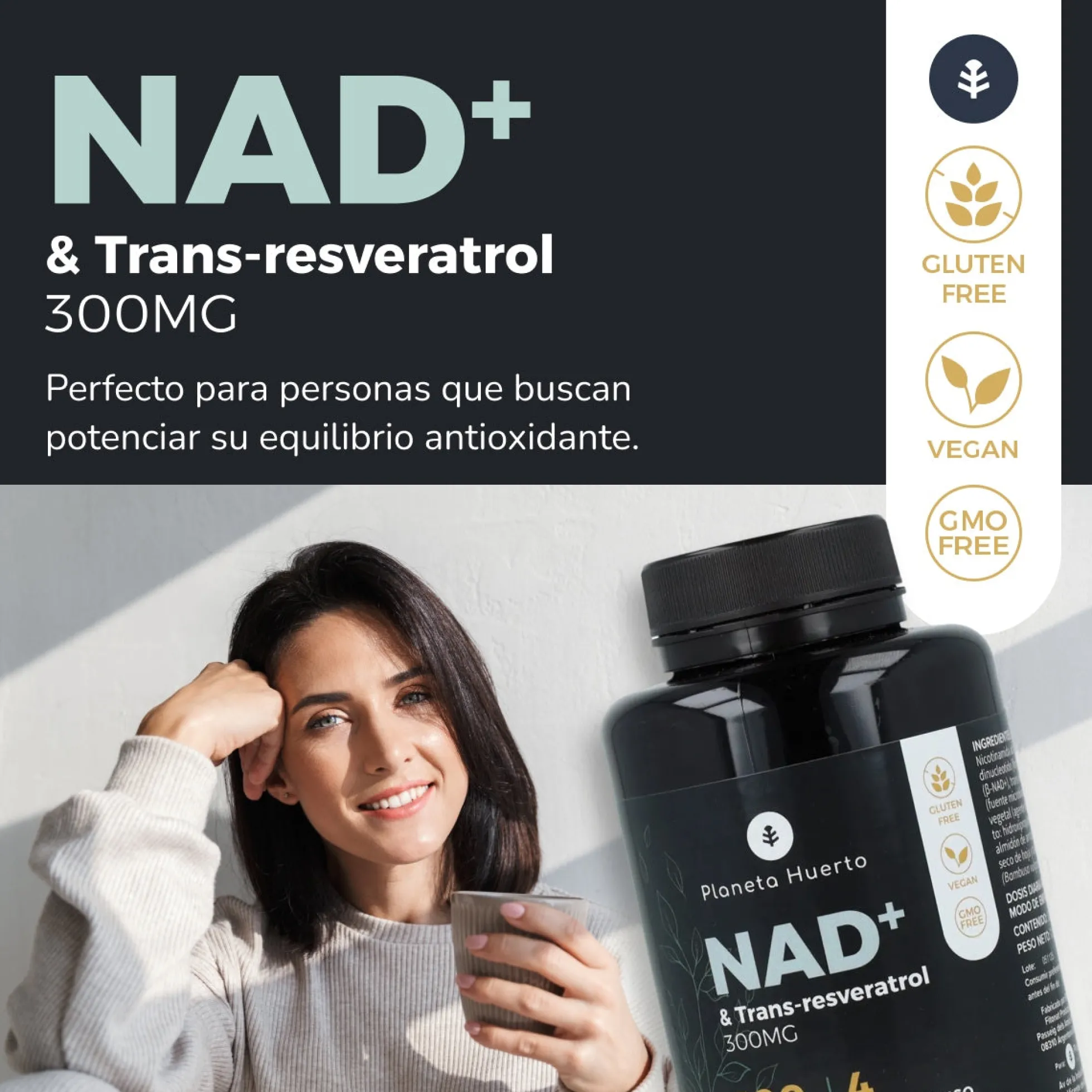 NAD+ Transresveratrol Planeta Huerto 120 cápsulas