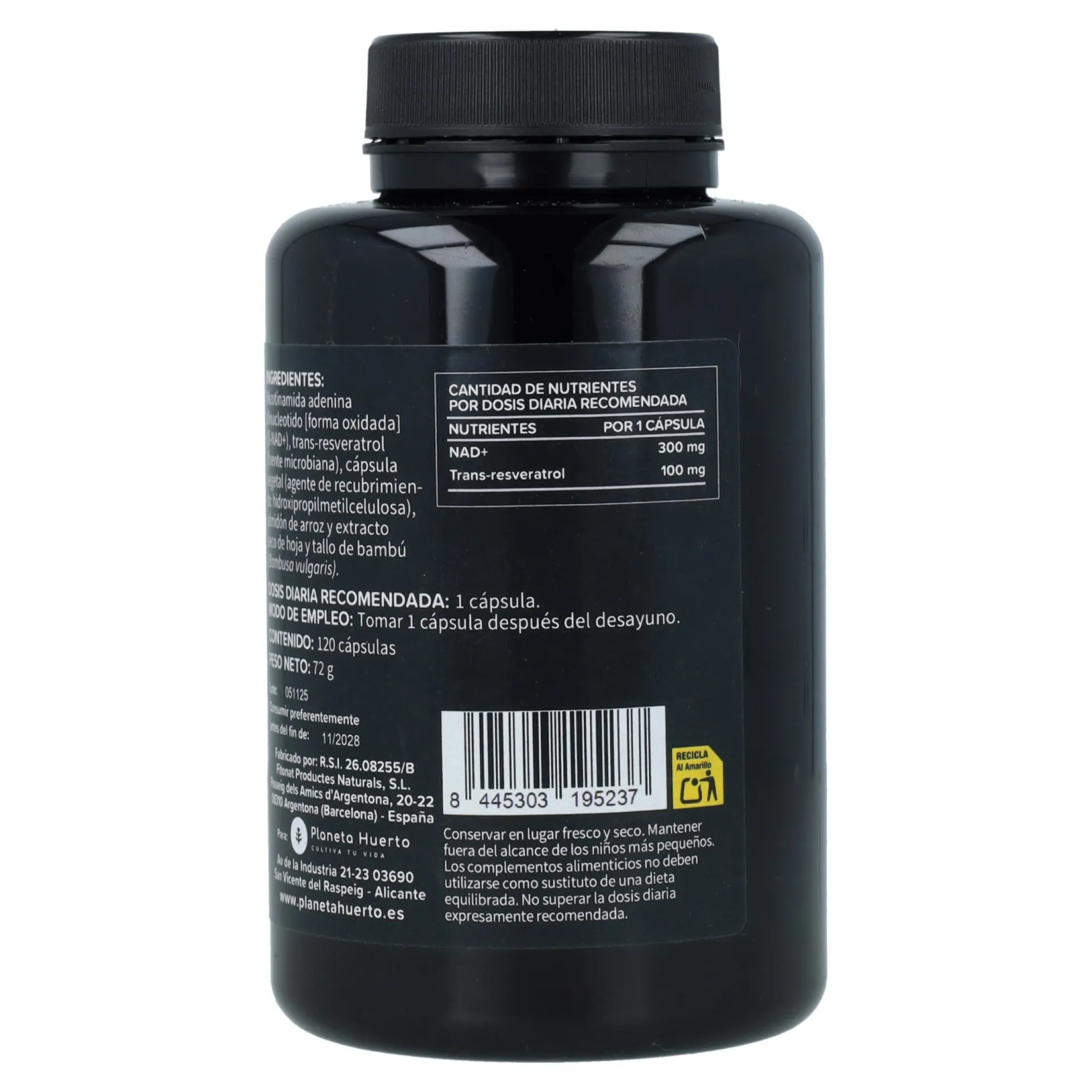 NAD+ Transresveratrol Planeta Huerto 120 cápsulas