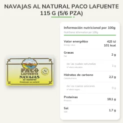 Navajas al Natural Paco Lafuente 115 g (5/6 pza)