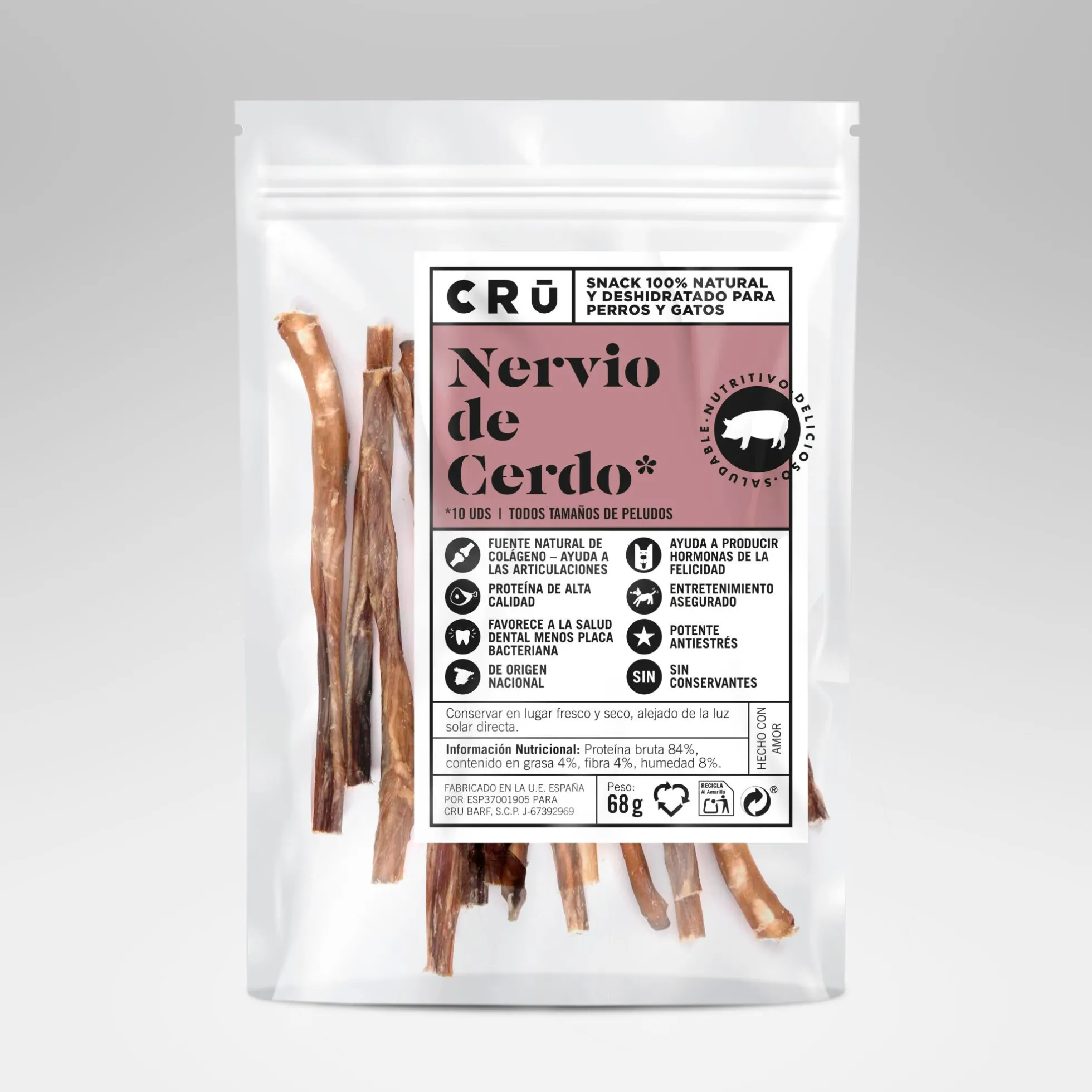 Nervio De Cerdo Deshidratado - Snack 100% Natural Para Perro