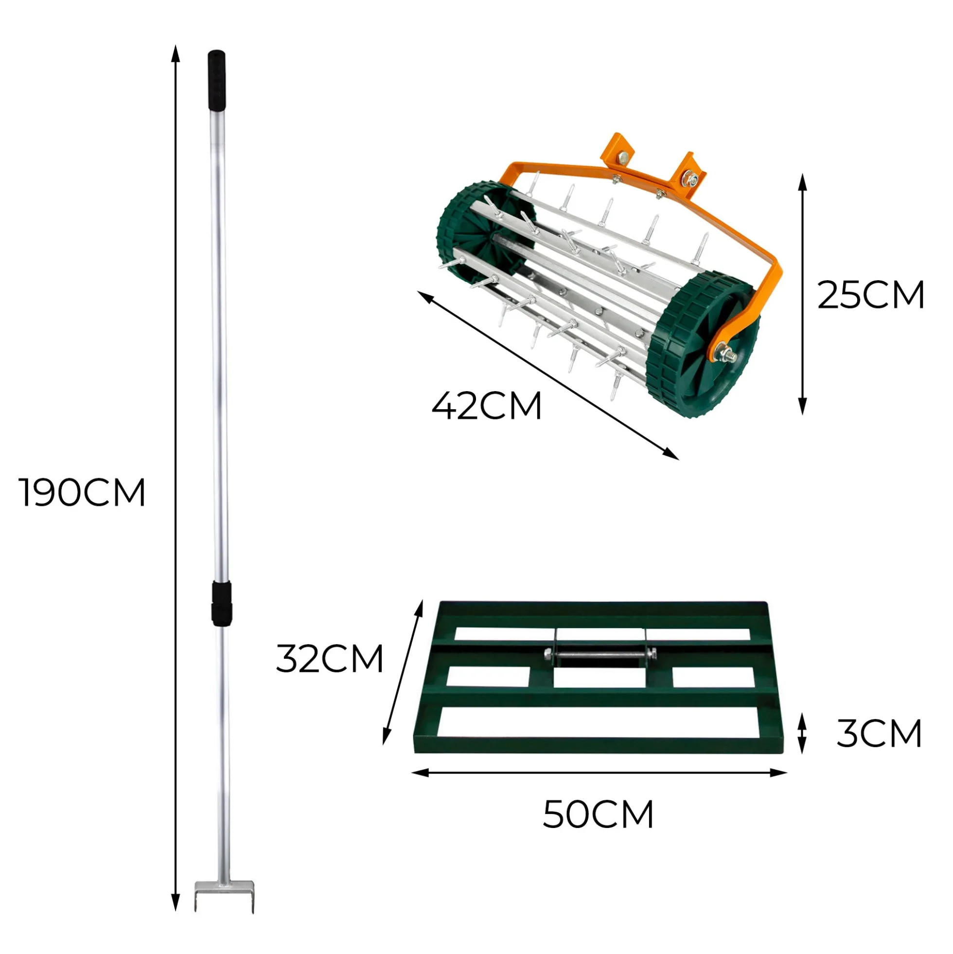 Nivelador De 50 Cm Y Aireador De Césped – Verde