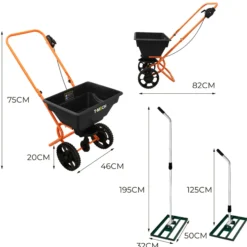Nivelador De Césped T-mech De 50 Cm (verde) Y Esparcidor Rotativo