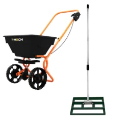 Nivelador De Césped T-mech De 50 Cm (verde) Y Esparcidor Rotativo
