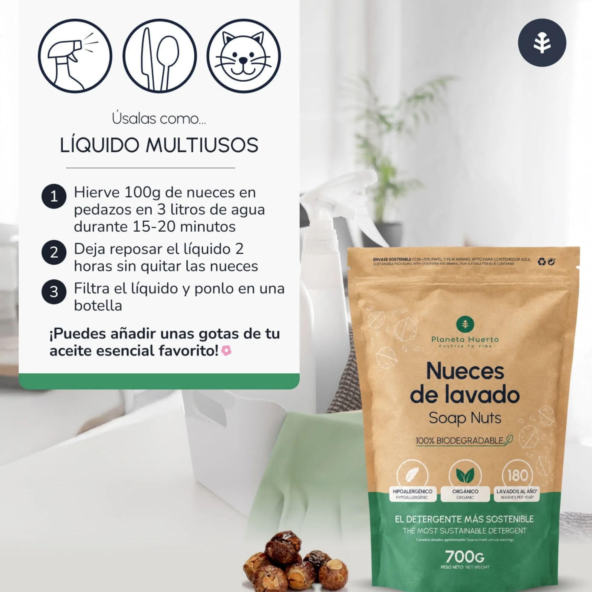 Nueces de Lavado Planeta Huerto 700 gr