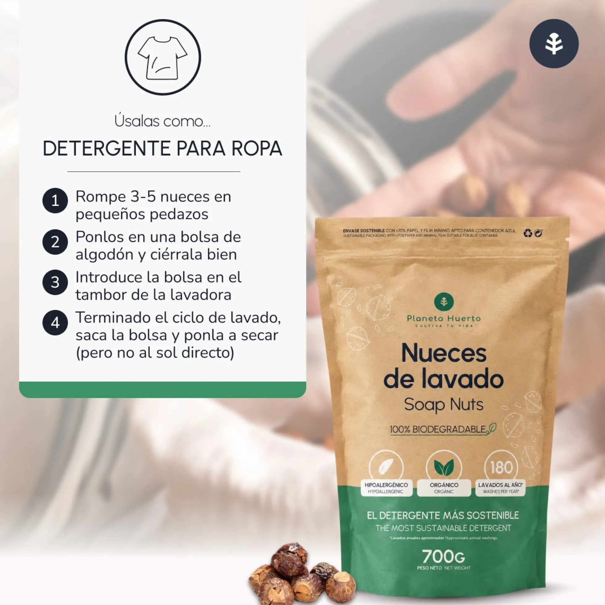 Nueces de Lavado Planeta Huerto 700 gr
