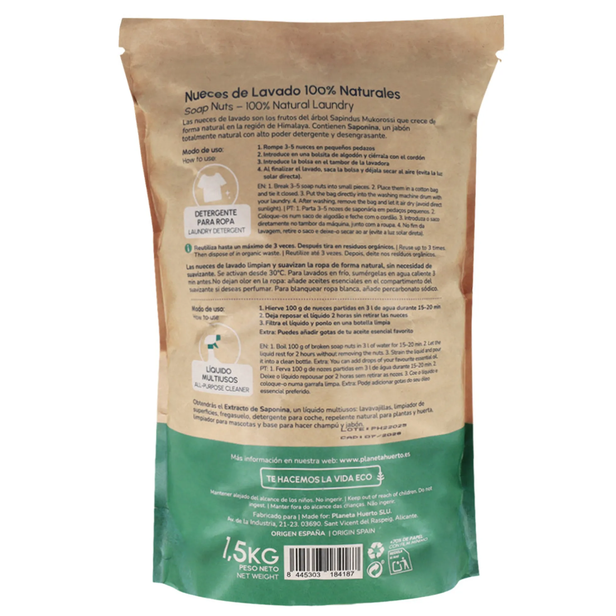 Nueces de Lavado Planeta Huerto 1,5 kg