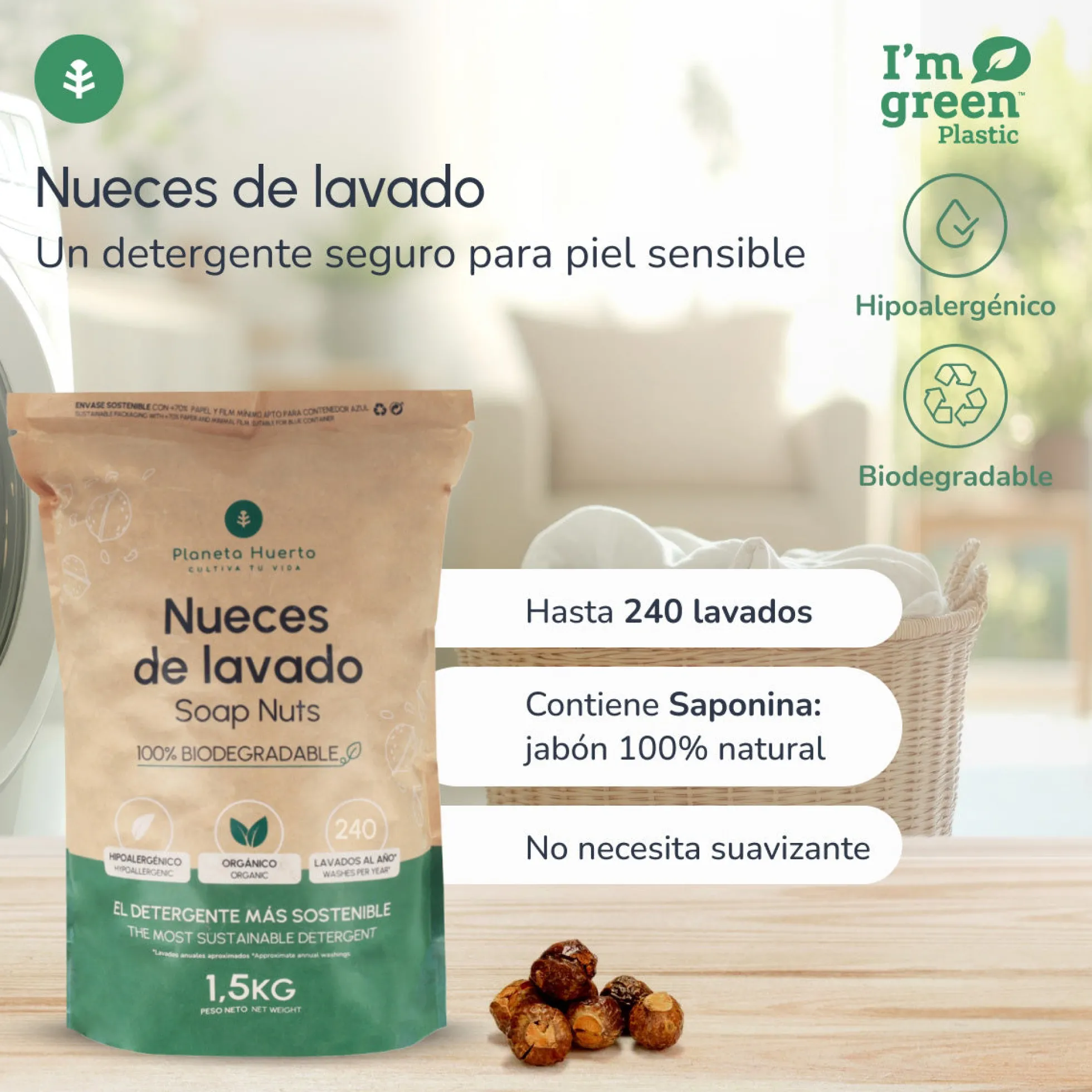 Nueces de Lavado Planeta Huerto 1,5 kg