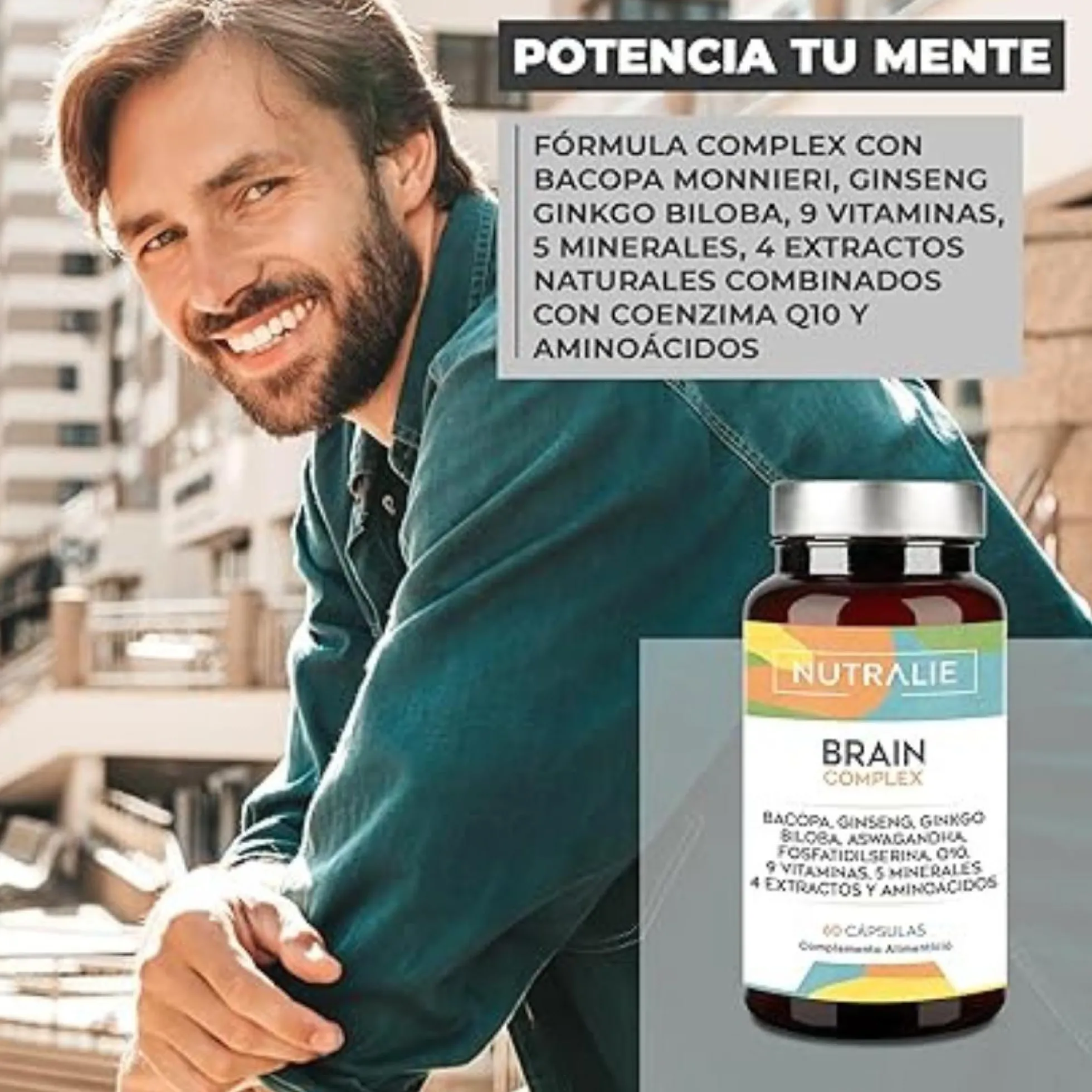 Nutralie Brain Complex Nootrópico con Agilidad Mental 60 Cápsulas
