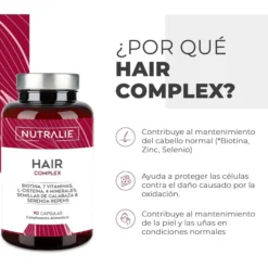 Nutralie Hair Complex + Biotina y Zinc Vitaminas Cabello 90 cápsulas