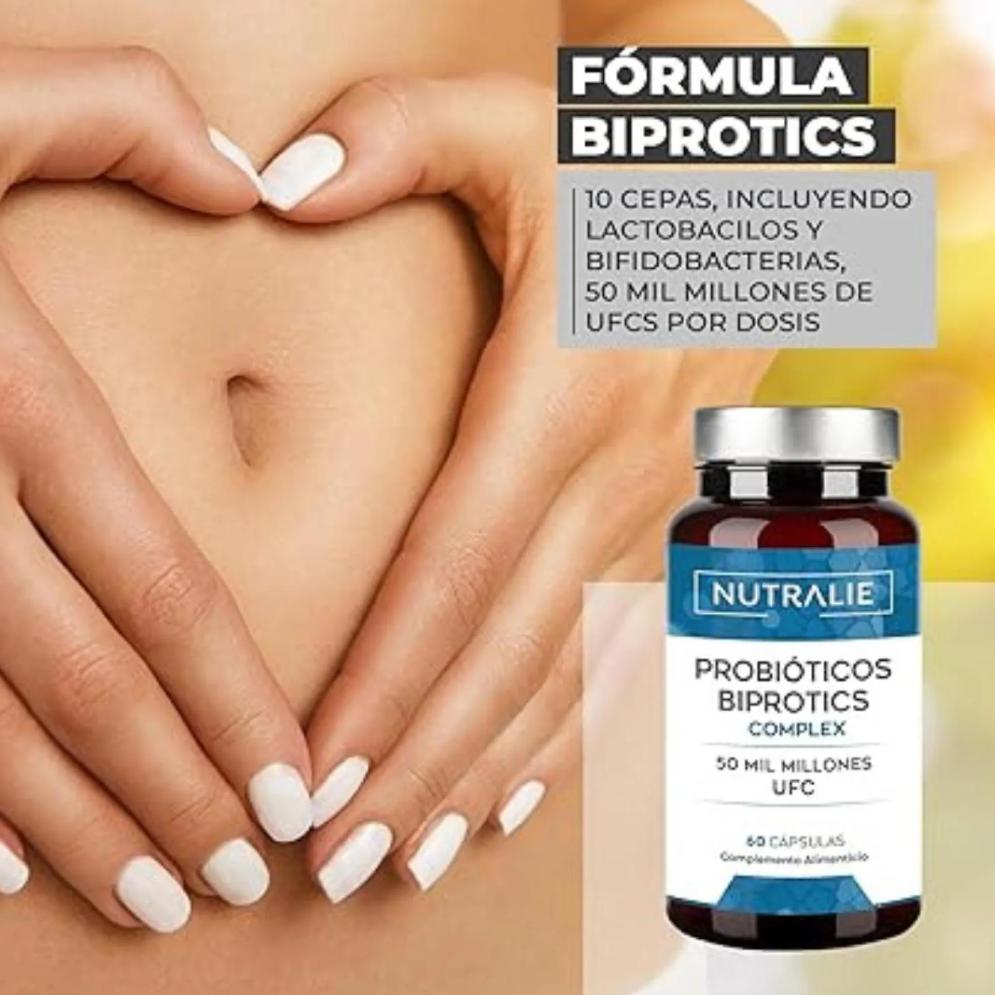 Nutralie Probióticos intestinales 10 cepas 60 Cápsulas