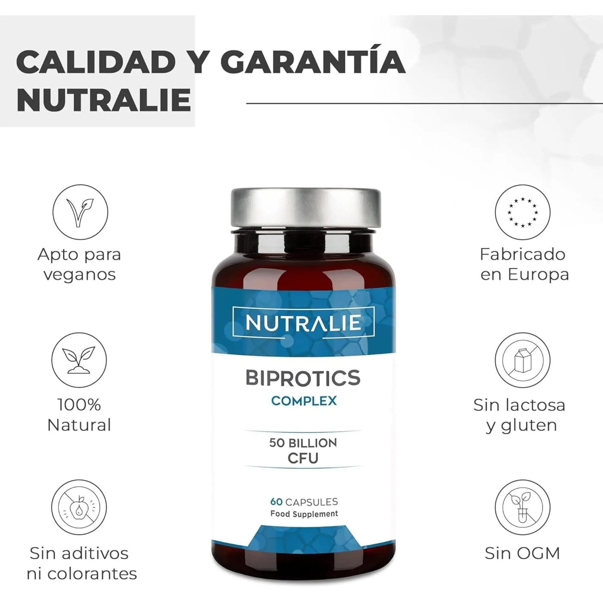 Nutralie Probióticos intestinales 10 cepas 60 Cápsulas