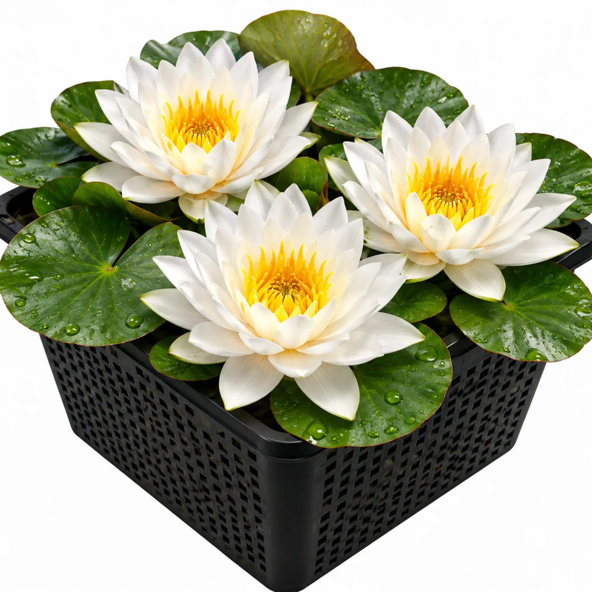 Nymphaea Bambi Nenúfar Estanque - Floración - Resistente - Con Cesta