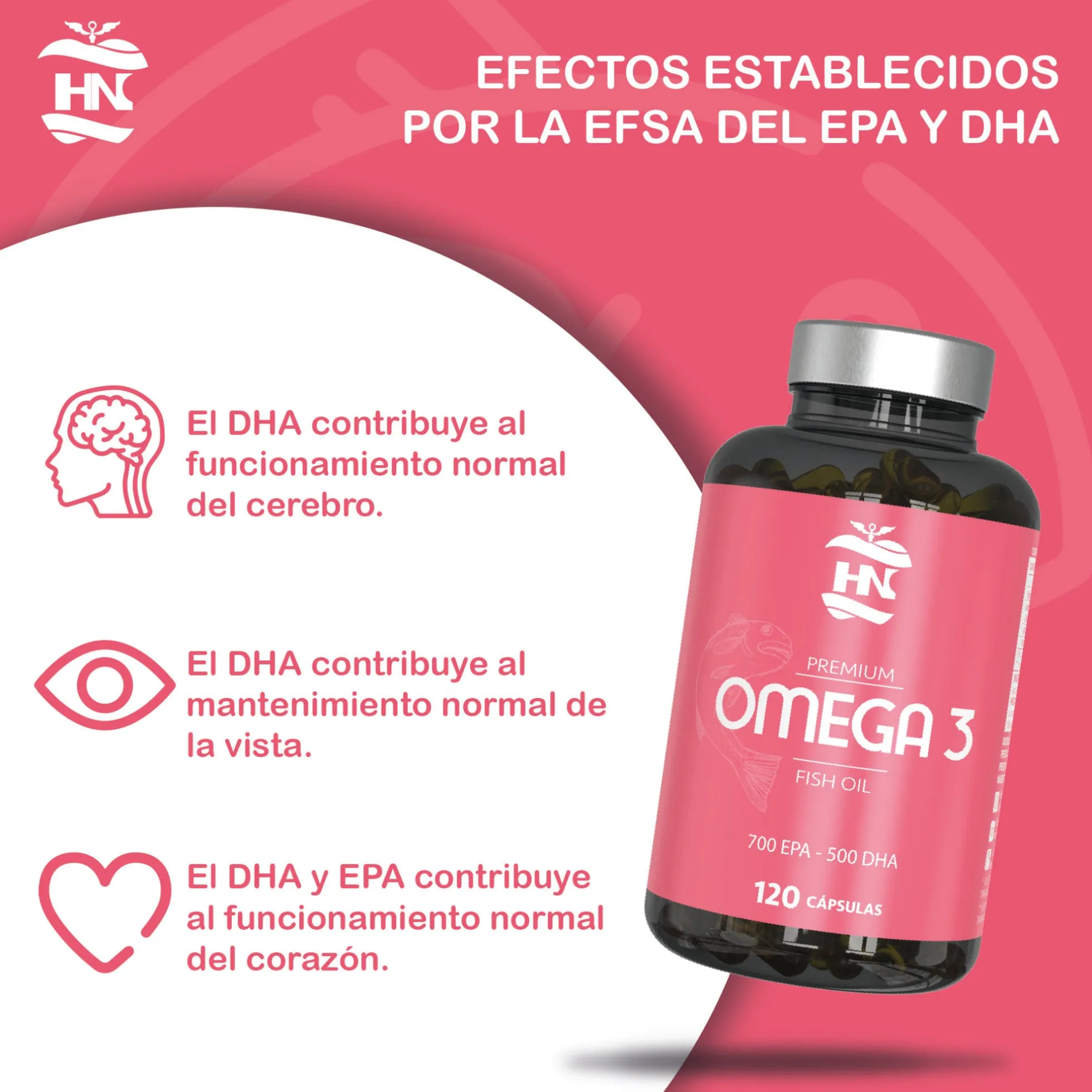 Omega 3 Capsulas 2000 Mg A Base De Aceite De Pescado - 120 Perlas Blandas Con 700mg Epa - 500mg Dha Con Vitamina E