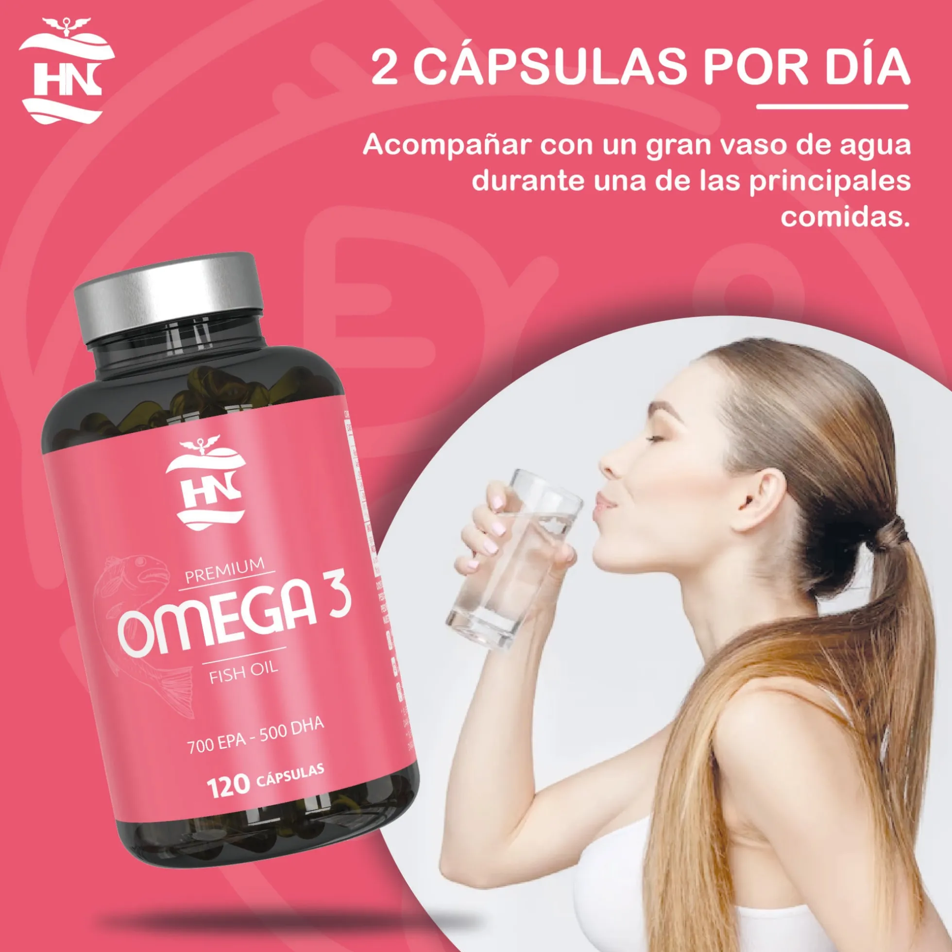 Omega 3 Capsulas 2000 Mg A Base De Aceite De Pescado - 120 Perlas Blandas Con 700mg Epa - 500mg Dha Con Vitamina E