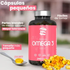 Omega 3 Capsulas 1000mg - 240 Perlas Blandas Enriquecido Con Vitamina E - Omega-3 Con 350mg Epa - 250mg Dha (4 Meses)