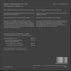 Omega 3 Capsulas Premium 1000 mg EPA y 500 mg DHA Aldous Bio 150 Cápsulas